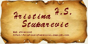 Hristina Stuparević vizit kartica